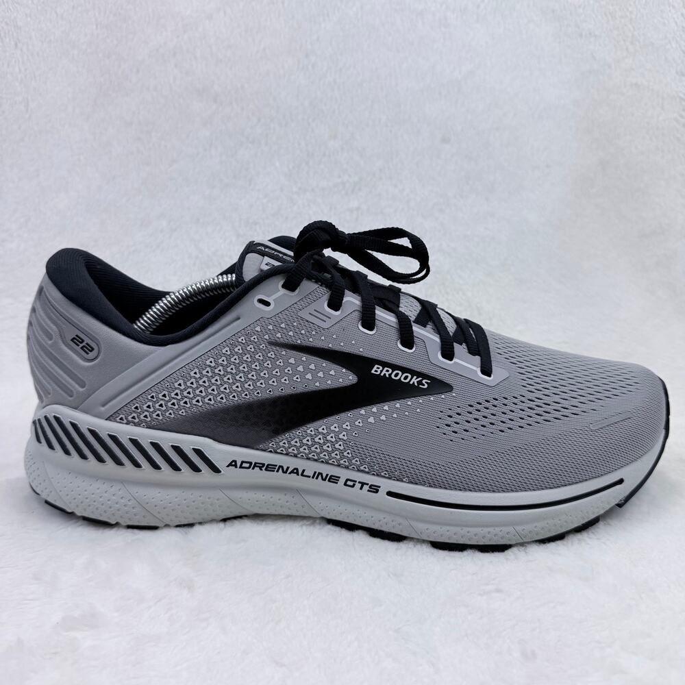 Brooks Adrenaline GTS 22 Mens Running Shoes Alloy Grey Black Size 12.5 Sneakers